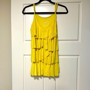 Inc yellow ruffle top